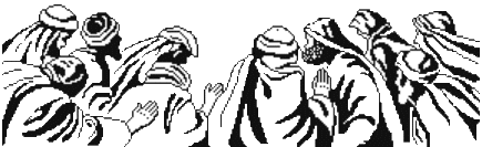 [men bowing as Christ ascends]