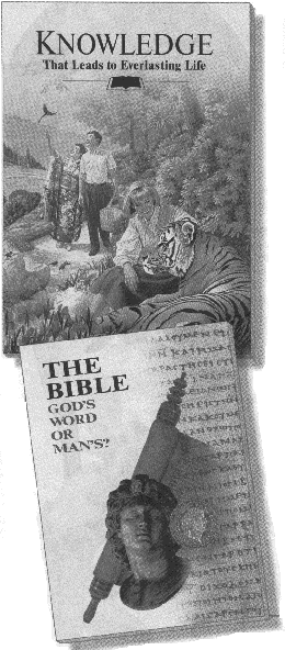[new paperback covers of WT KNOWLEDGE book and THE BIBLE book]